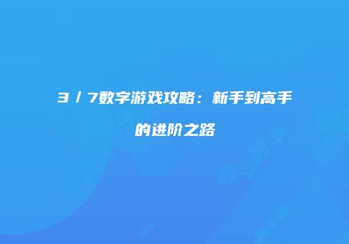 3／7数字游戏攻略：新手到高手的进阶之路