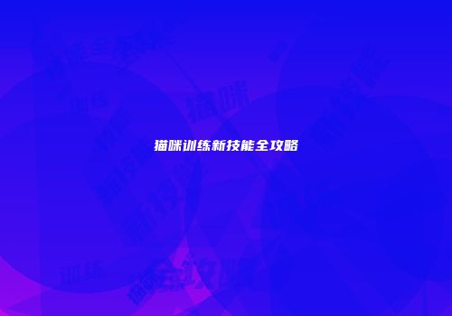 猫咪训练新技能全攻略