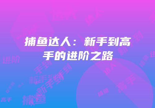 捕鱼达人：新手到高手的进阶之路