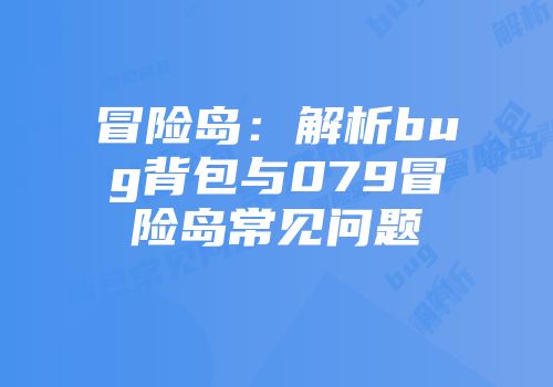 冒险岛：解析bug背包与079冒险岛常见问题