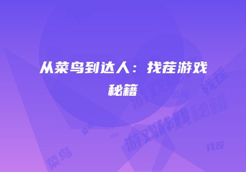 从菜鸟到达人：找茬游戏秘籍
