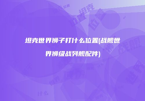 坦克世界狮子打什么位置(战舰世界狮级战列舰配件)