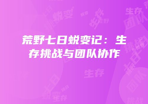 荒野七日蜕变记：生存挑战与团队协作