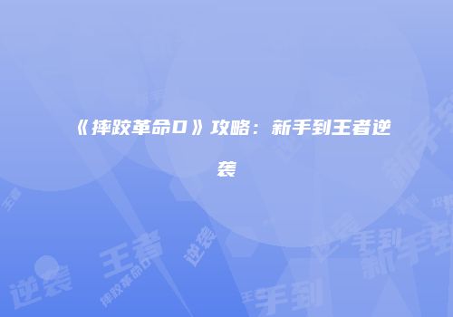 《摔跤革命D》攻略：新手到王者逆袭