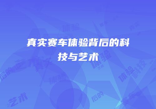真实赛车体验背后的科技与艺术