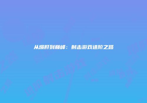 从爆肝到巅峰：射击游戏进阶之路