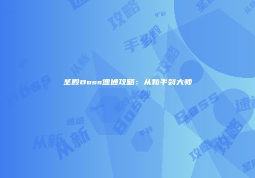 圣殿Boss速通攻略：从新手到大师