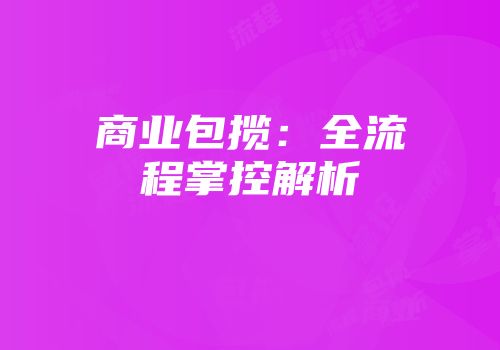 商业包揽：全流程掌控解析