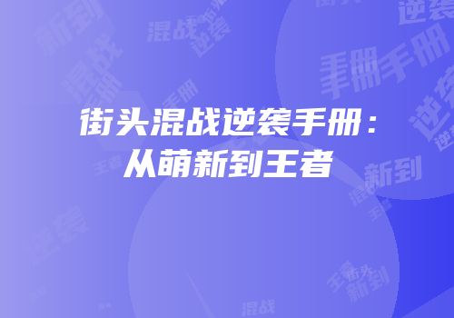 街头混战逆袭手册：从萌新到王者