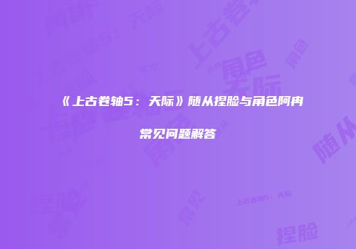 《上古卷轴5：天际》随从捏脸与角色阿冉常见问题解答