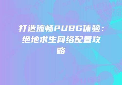 打造流畅PUBG体验：绝地求生网络配置攻略
