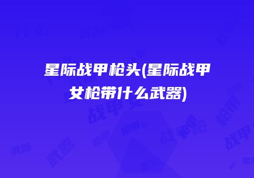 星际战甲枪头(星际战甲女枪带什么武器)