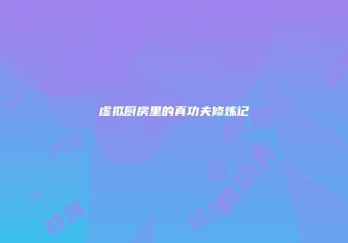 虚拟厨房里的真功夫修炼记