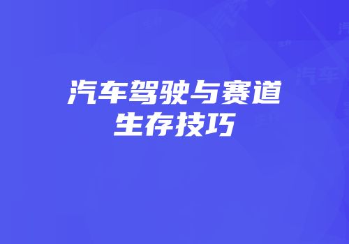 汽车驾驶与赛道生存技巧