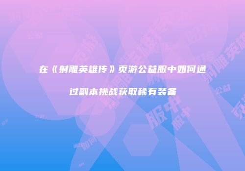 在《射雕英雄传》页游公益服中如何通过副本挑战获取稀有装备