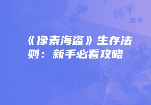 《像素海盗》生存法则：新手必看攻略