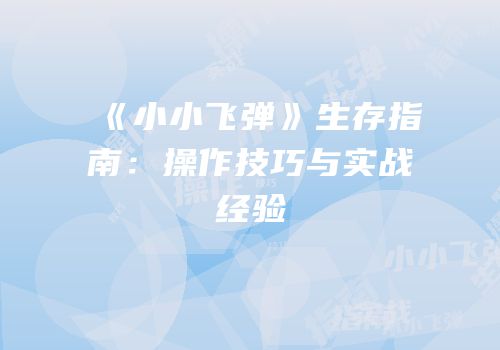 《小小飞弹》生存指南：操作技巧与实战经验