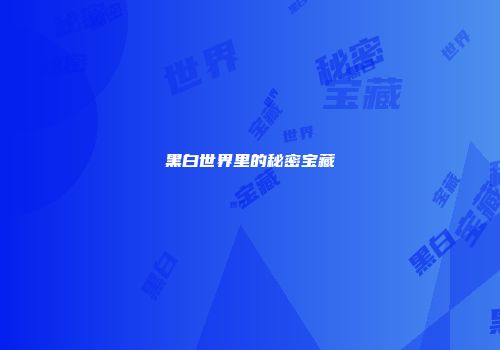 黑白世界里的秘密宝藏