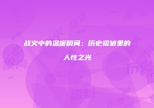 战火中的温暖瞬间：历史褶皱里的人性之光