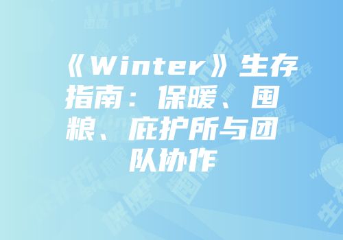 《Winter》生存指南：保暖、囤粮、庇护所与团队协作