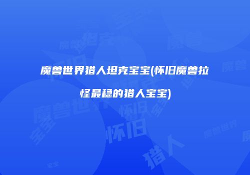 魔兽世界猎人坦克宝宝(怀旧魔兽拉怪最稳的猎人宝宝)