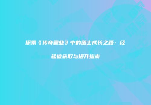 探索《传奇霸业》中的道士成长之路：经验值获取与提升指南