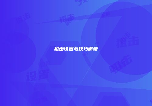 狙击设置与技巧解析