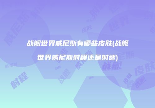 战舰世界威尼斯有哪些皮肤(战舰世界威尼斯射程还是射速)