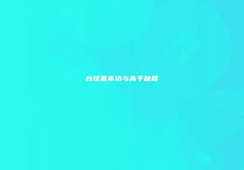 台球基本功与高手秘籍