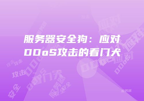 服务器安全狗：应对DDoS攻击的看门犬