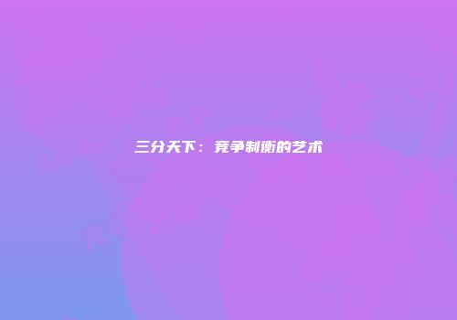 三分天下：竞争制衡的艺术