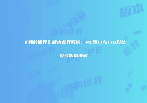 《我的世界》版本差异解析：PE版1.1与1.16对比及多版本详解