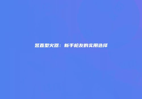 竖直型火器：新手枪友的实用选择
