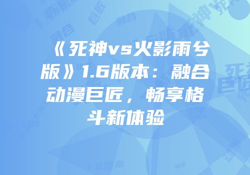 《死神vs火影雨兮版》1.6版本：融合动漫巨匠，畅享格斗新体验