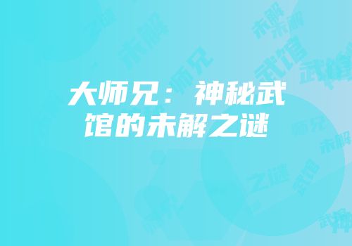 大师兄：神秘武馆的未解之谜