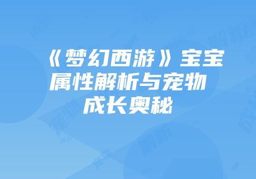 《梦幻西游》宝宝属性解析与宠物成长奥秘