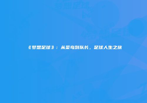 《梦想足球》：从菜鸟到队长，足球人生之旅