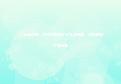 《王者荣耀》GG修改器视角修改教程：透视使用方法解析