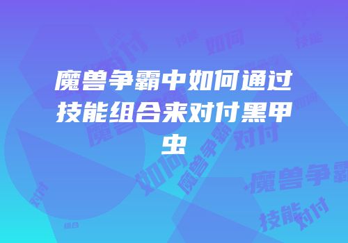 魔兽争霸中如何通过技能组合来对付黑甲虫
