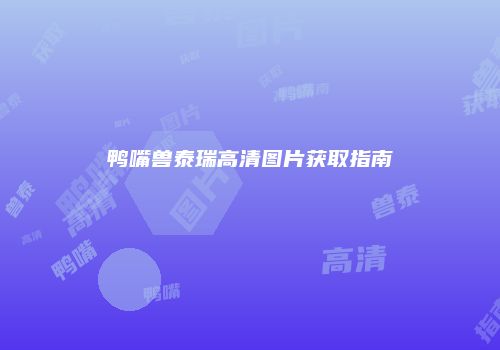 鸭嘴兽泰瑞高清图片获取指南