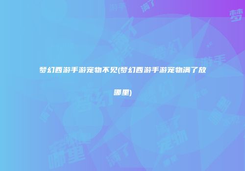 梦幻西游手游宠物不见(梦幻西游手游宠物满了放哪里)