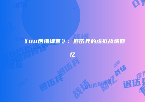 《00后指挥官》：退伍兵的虚拟战场回忆