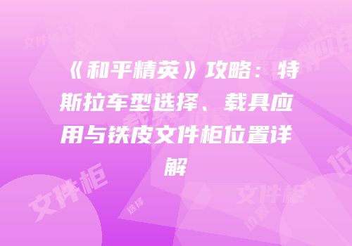 《和平精英》攻略：特斯拉车型选择、载具应用与铁皮文件柜位置详解