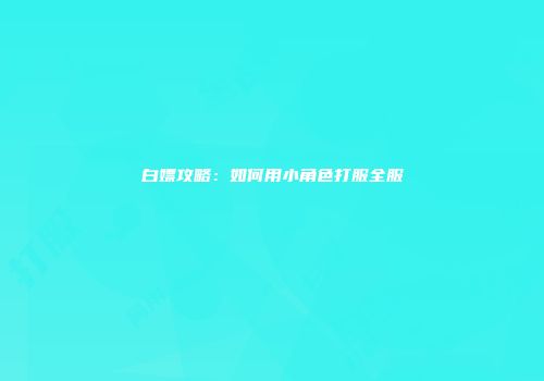 白嫖攻略：如何用小角色打服全服