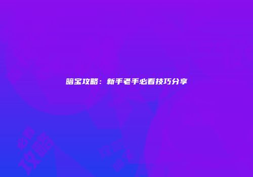 暗宝攻略：新手老手必看技巧分享