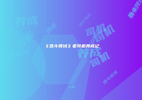 《热斗领域》老司机养成记