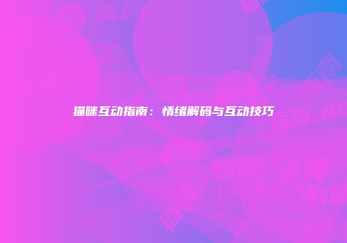 猫咪互动指南：情绪解码与互动技巧