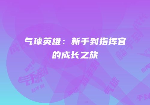 气球英雄：新手到指挥官的成长之旅