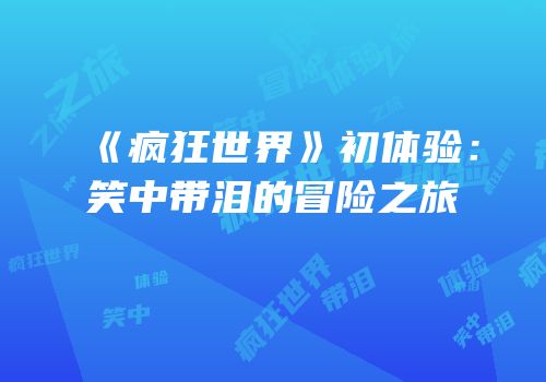 《疯狂世界》初体验：笑中带泪的冒险之旅