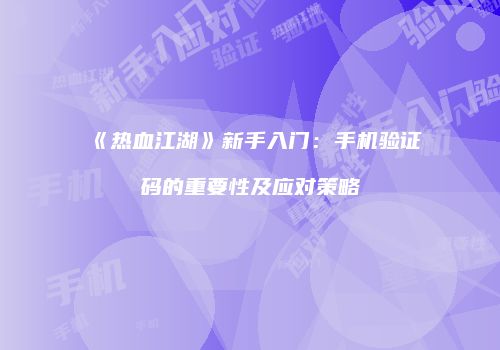 《热血江湖》新手入门：手机验证码的重要性及应对策略